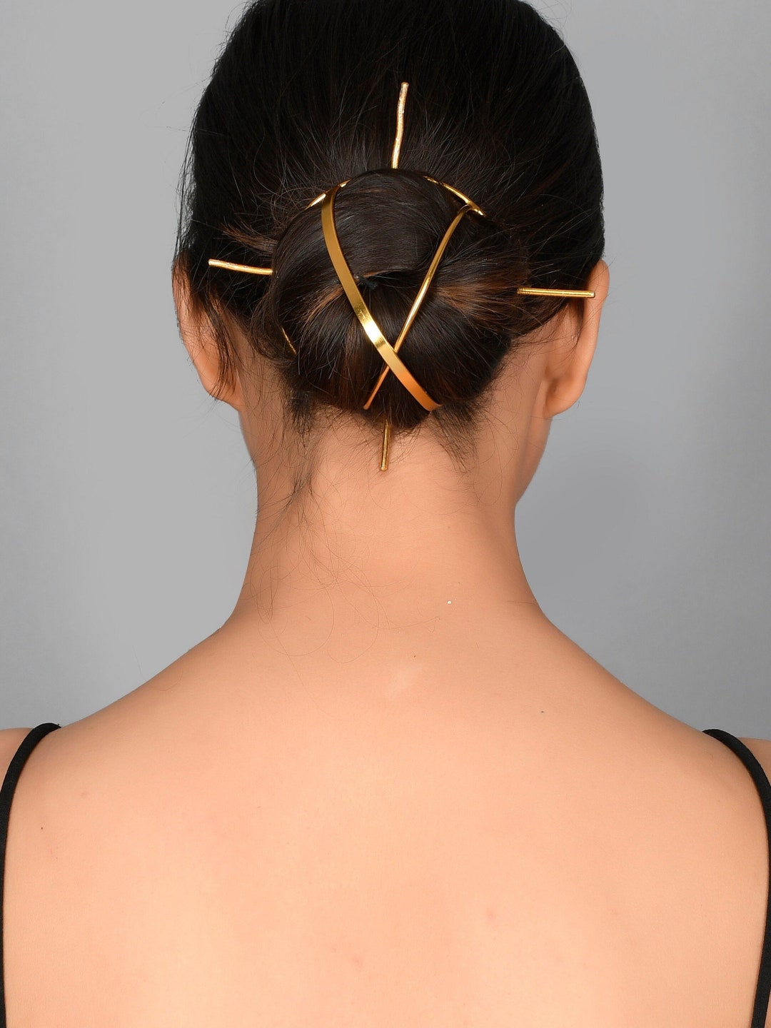 Minimalist Gold Hair Accessories Brass Hair Clip Hair Pin Gold Hair