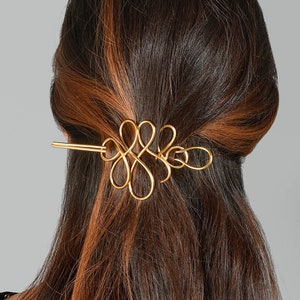 Beautiful Brass Hair Pin, Gold Hair Stick, Brass Hair Fork, Thoughtful Gifts for Her, Hair Pins for Women, Modern Hair Pin.