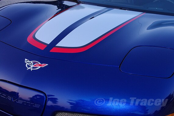 thumbnail image 2 of Vintage Style Corvette El Monte, Calif Travel Trailer Decal – Red & Blue Reproduction 2 of 4