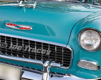 1955 Blue Chevrolet, Classic Cars, Automotive Decor, Automobile Photography, Wall Art, Old Cars, Car Pictures