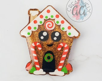 Gingerbread House Magnet, Christmas magnets fridge, Kitchen Decor, Christmas Decor, Christmas Gift for her, Stocking stuffer, Gifts under 10