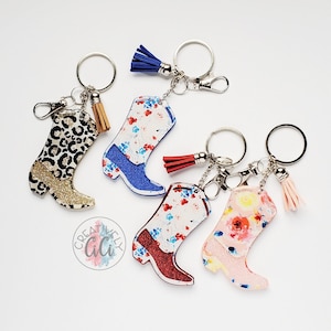 Cowboy Boot Keychain, Cowgirl Key chain, Bachelorette Gift, Birthday gift for her, Purse Charm, country gifts for women, Summer Accessories