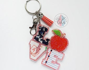 Teacher Keychain, Teacher Keyrings, Teacher Appreciation Gift, Birthday gift for her, Teacher Gift for women, Back to School gift