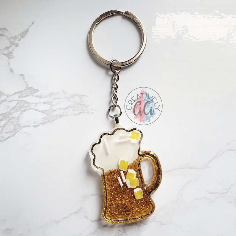 Beer Mug Keychain, Shaker Keychain, Bag Tag, Craft Beer Lover Gift