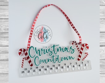 Christmas Countdown, Candy Cane Christmas Countdown, Advent Calendar, Christmas Decorations, Holiday Decor, Christmas Gift for Kids