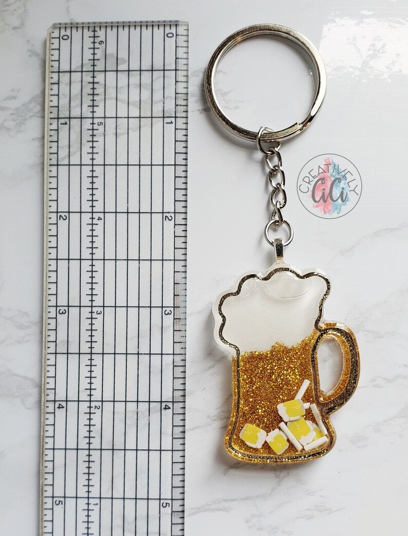 Beer Mug Keychain, Shaker Keychain, Bag Tag, Craft Beer Lover Gift
