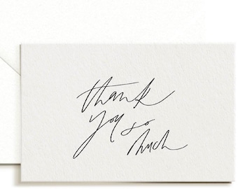 Thank you card  / Greeting card with envelope  / Modern Calligraphy design / Printed