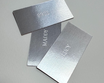 Silver Metal Tin Chrome Aesthetic Place Cards