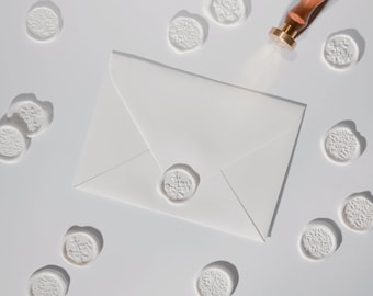 wax seals flower motif premade with adhesive backing