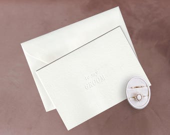 Bride Groom Wedding Day Embossed Letterpress Cards