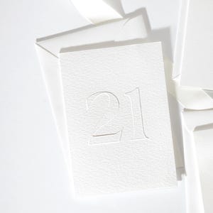 21st birthday card embossed letterpress card