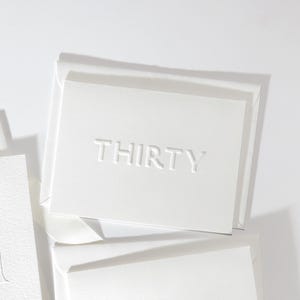 30th Thirty birthday card letterpress embossed