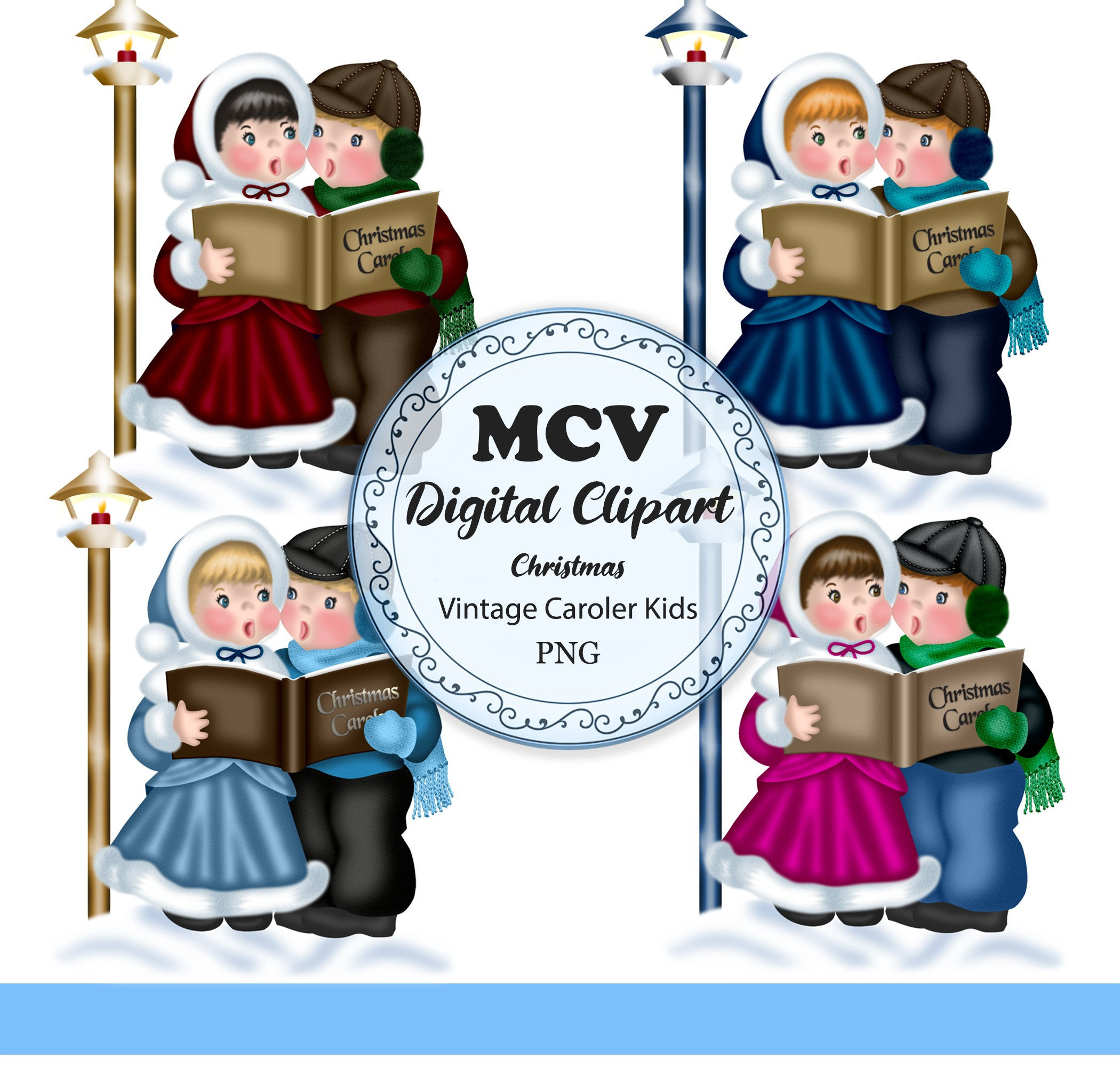 Old Navy Christmas Commercial Carolers Clipart