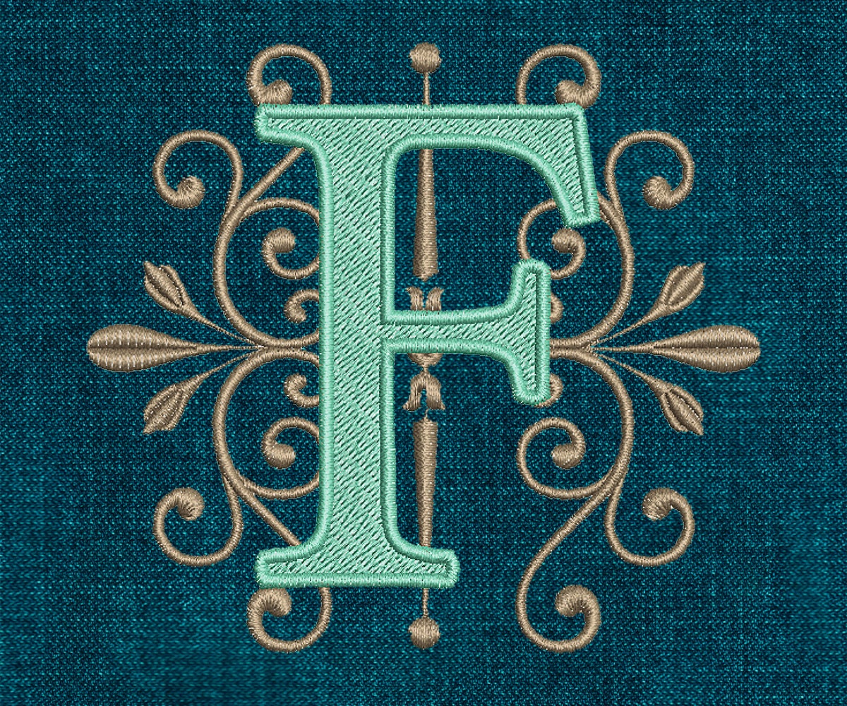 Initial Monogram Alphabet Set Machine Embroidery Design 26 Etsy