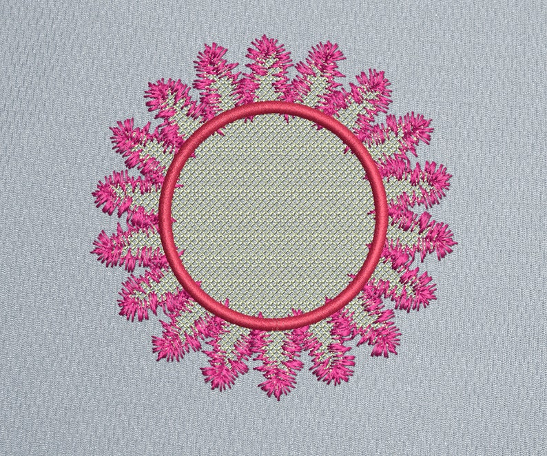 Sunflower Flower Machine Embroidery Design Circle Monogram 5 sizes INSTANT DOWNLOAD 090
