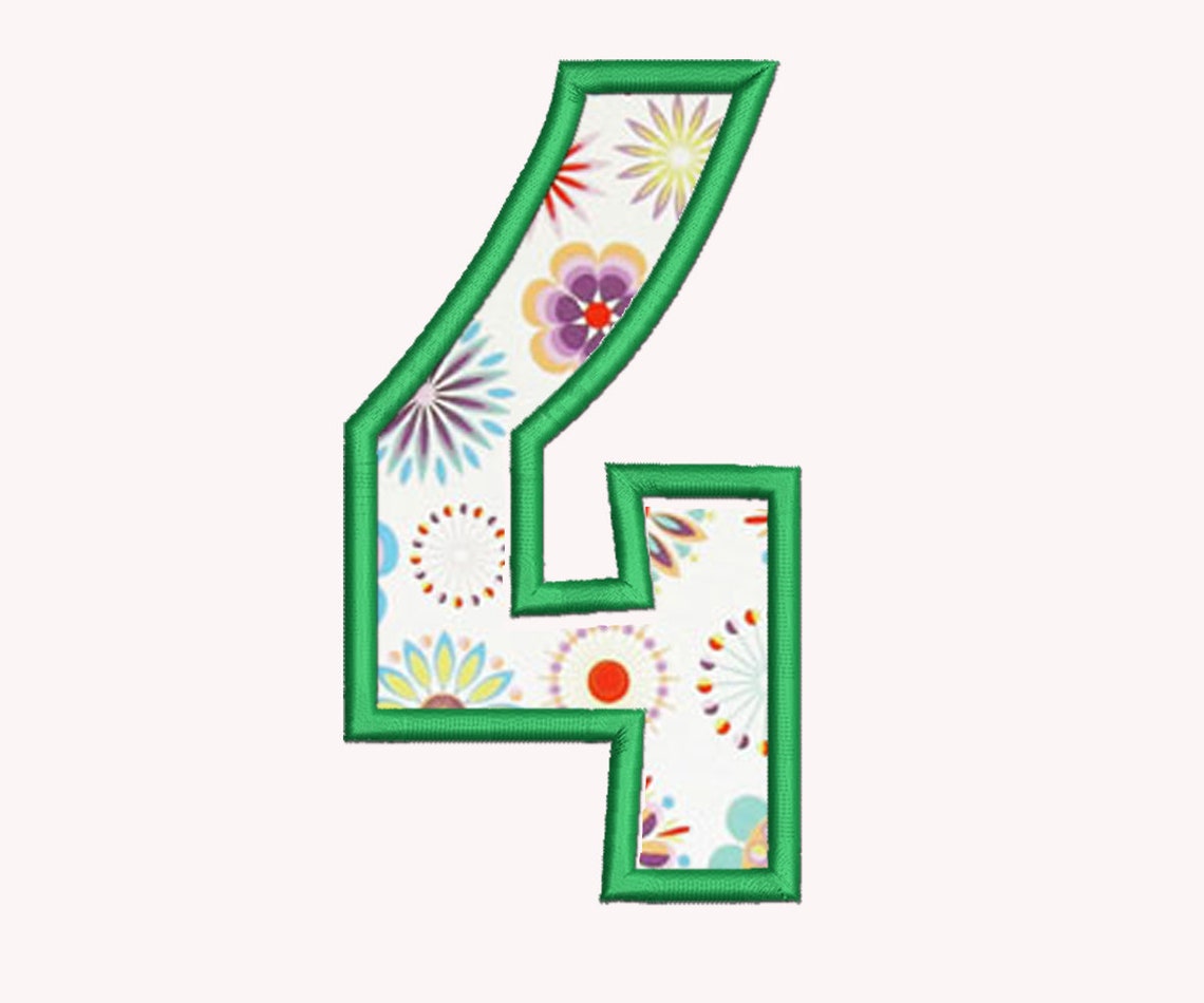 Numbers Applique Machine Embroidery Design 11 Sizes DIGITAL Etsy