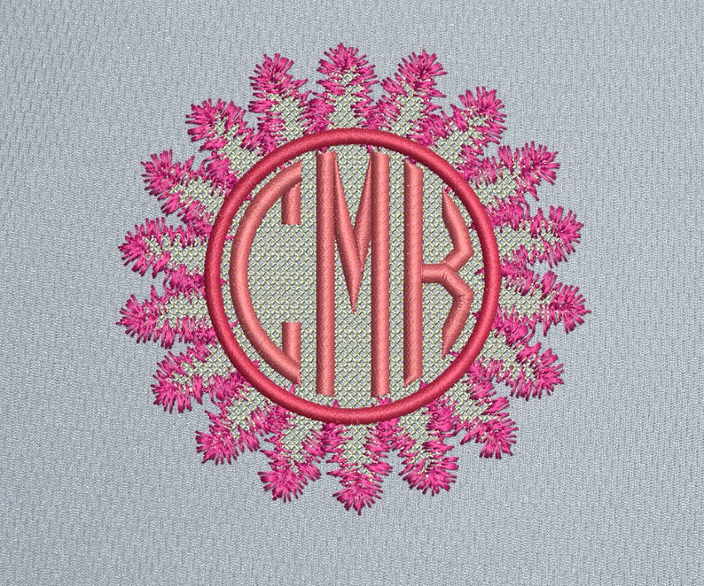 Sunflower Flower Machine Embroidery Design Circle Monogram 5 sizes INSTANT DOWNLOAD 090