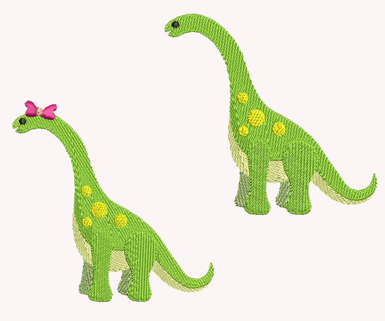 Dinosaurs Filled Embroidery Machine Design 7 Sizes INSTANT Etsy