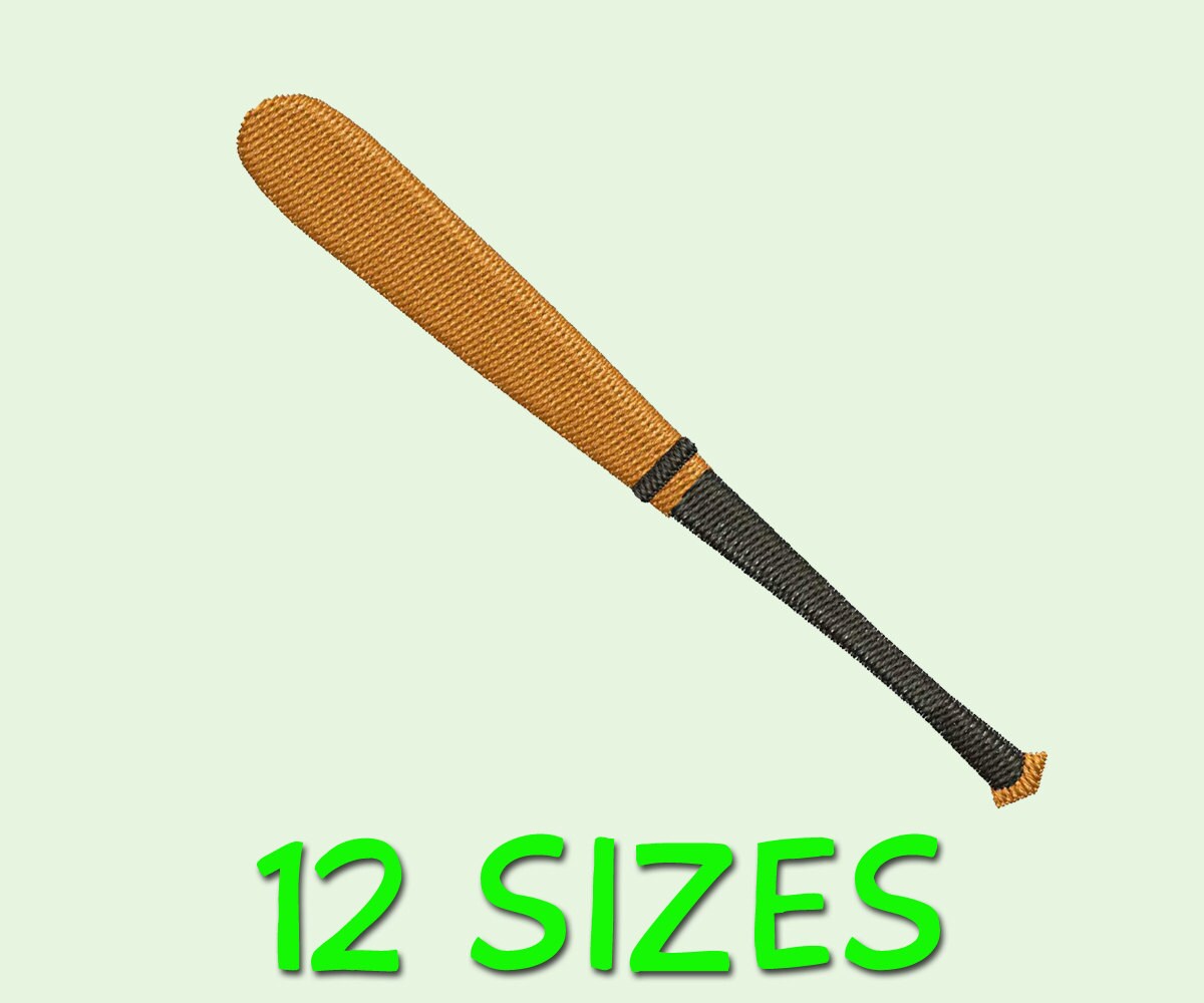 Baseball Bat Embroidery Machine Design Fill Stitched 12 Etsy