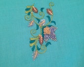 Beaded Spring Flowers Australian Merino Wool and Silk Shawl