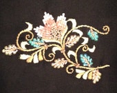 Beaded Spring Flowers Australian Merino Wool and Silk Shawl