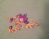 Beaded Spring Flowers Austrailan Merino Wool and Silk