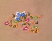 Beaded Spring Flowers scarf Austrailan Merino Wool and Silk