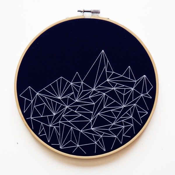 Mountains Geometric 8" Embroidery Hoop Art