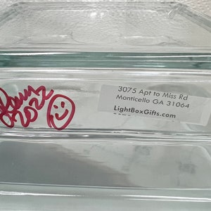 Because someone we love is in Heaven, there's a little bit of Heaven in our home lighted glasss block, 8x4, butterfly, memorial remembrance image 5