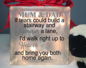 If tears could build a stairway memory light box memorial, condolence gift, christmas, in memory, remembrance, Heaven