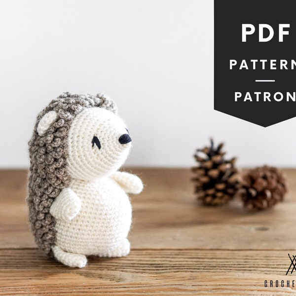 PATRON au CROCHET #053-- L'hérisson - PDF anglais et francais - amigurumi - peluche pour bebes et enfants - cadeau