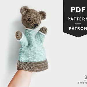 かぎ針編みのクマのハンドパペットパターン：テディアミグルミ（PDFダウンロード）