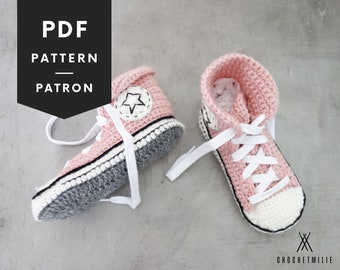 Kids Crochet Sneaker Slippers Pattern: Toddler Boots Shoes (PDF Pattern)