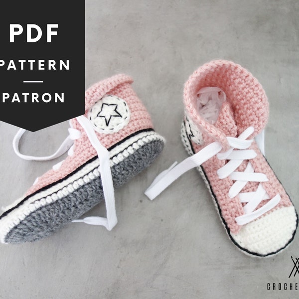 Patron au crochet de soulier pour enfant, bottines à la mode pour tout-petits