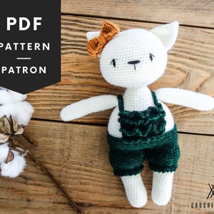 Amigurumi Cat Crochet Pattern, crochet kitty doll for kids
