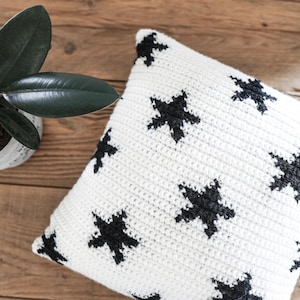 Crochet Super Star pillow cover pattern | home decor cushion | pillow case pattern