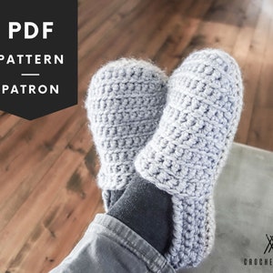 CROCHET slippers PATTERN Comfy slippers for men and women fast and easy crochet pattern PDF modern crochet pattern home shoes image 1