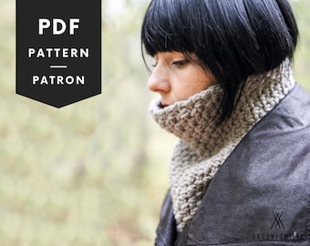 Patrón de cuello grueso de crochet: Calentador de cuello fácil (patrón PDF)