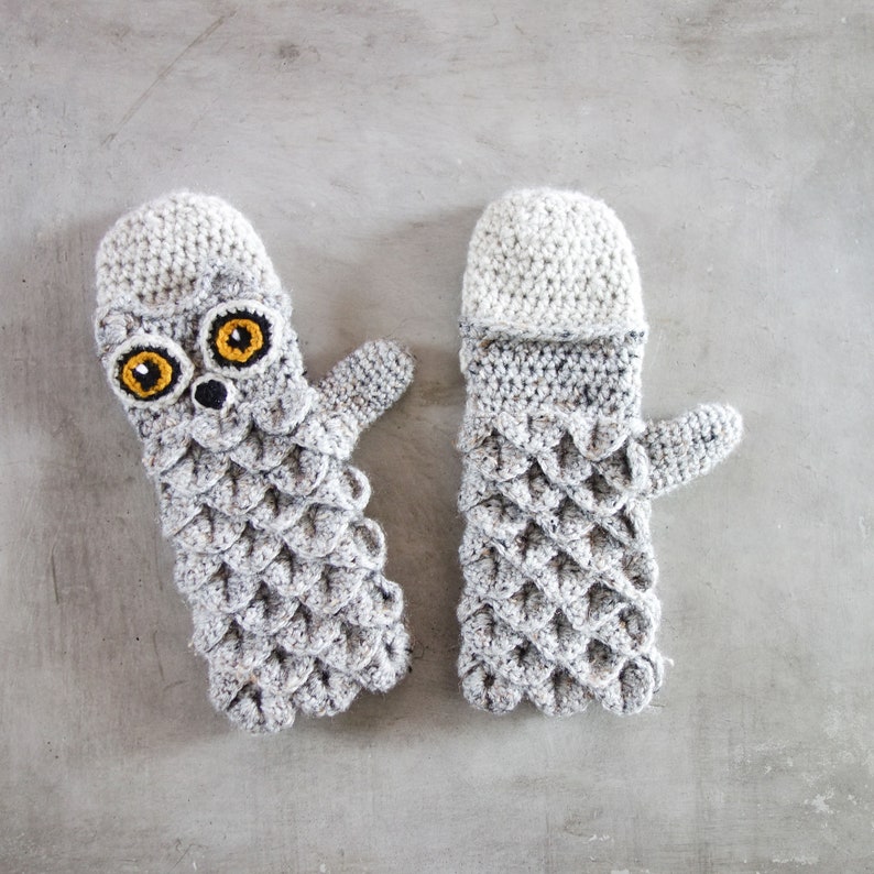 Olw Gloves Crochet Pattern, Crochet Mittens Pattern, Owl Fingerless Mittens, Animal Mittens Pattern, Instant Download, Pdf Pattern, 002 image 4