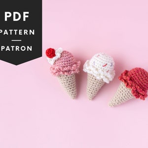 Häkelanleitung von einer mini Eistüte Amigurumi (PDF)