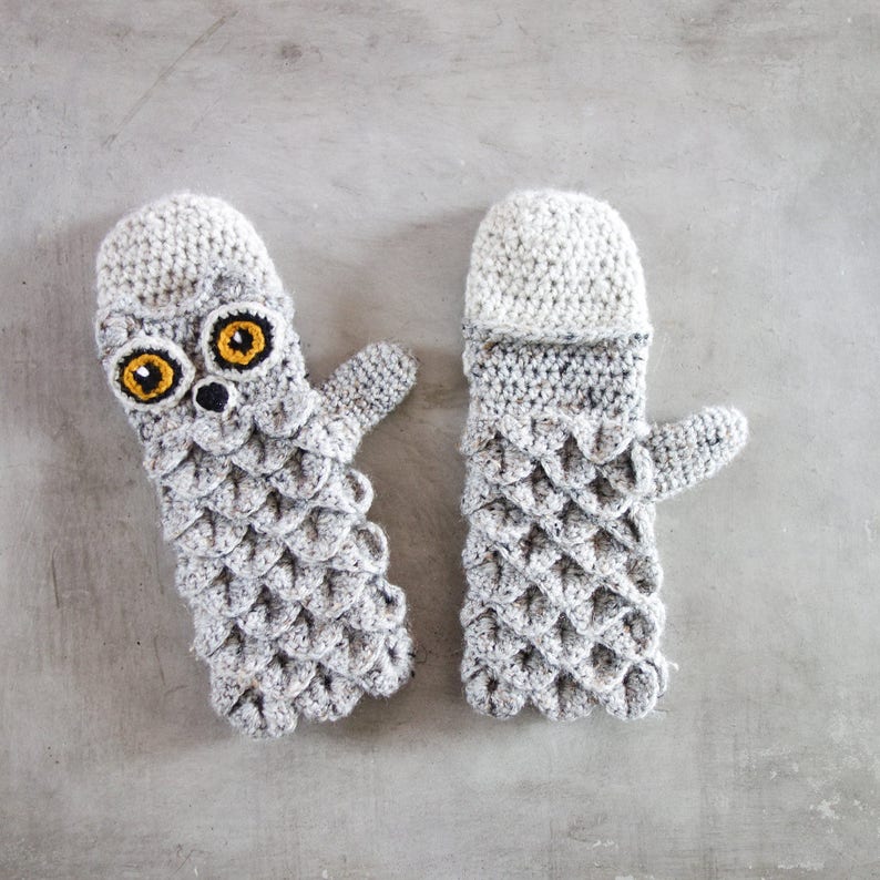 Crochet Owl Gloves Pattern, Mittens Owl Crochet Pattern, Fingerless Gloves, Animal Mittens Pattern, Animal Gloves, Instant Download, 002 image 6