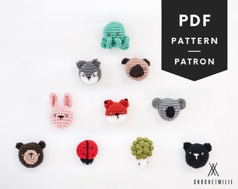 Patrón de mini animales de crochet: Charms y llaveros amigurumi (Tutorial en PDF)
