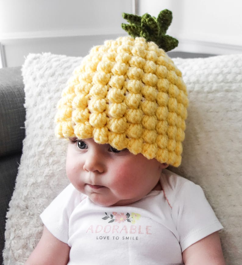 Too cute pineapple head Crochet baby hat fruit hat for | Etsy