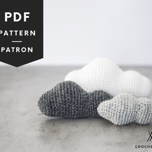 CLOUD AMIGURUMI PATTERN | 3 sizes | mini crochet clouds | cloud baby mobile pattern | easy crochet pattern | little cloud | nature crochet