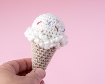 ミニアイスクリームコーン編みぐるみの編み図（PDF） - Etsy 日本