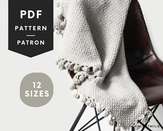Patron Moderne De Jete Au Crochet Couverture Facile De Pompon Etsy Canada
