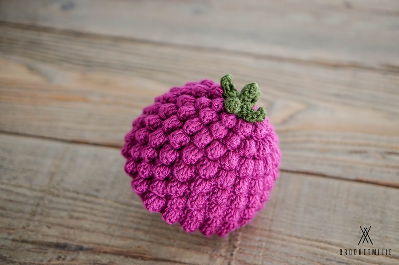 Crochet Hat Patterns, Raspberry Hat, Baby Crotchet Hat, Fruit Shape Hat For Kids, Raspberry Beret, Beanie Pattern, Winter Hat Pattern, 024 image 2