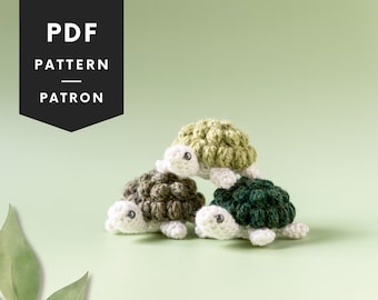 Häkelmuster, Mini Schildkröte fürs Handy oder Schlüsselanhänger, Amigurumi Meerestier, Schildkröte