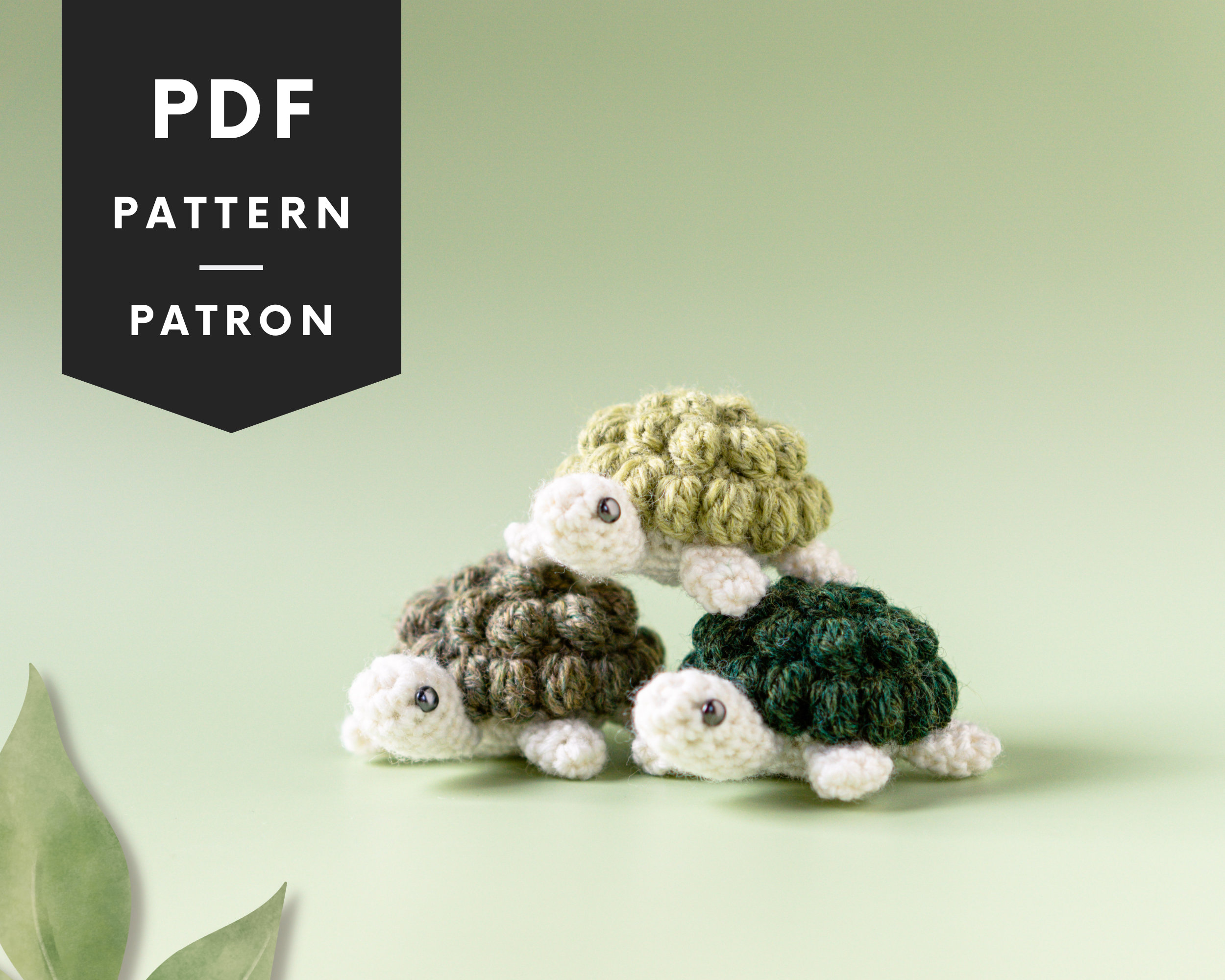 Crochet mini Turtle Pattern, baby turtle for mobile or keychain, amigurumi sea animal