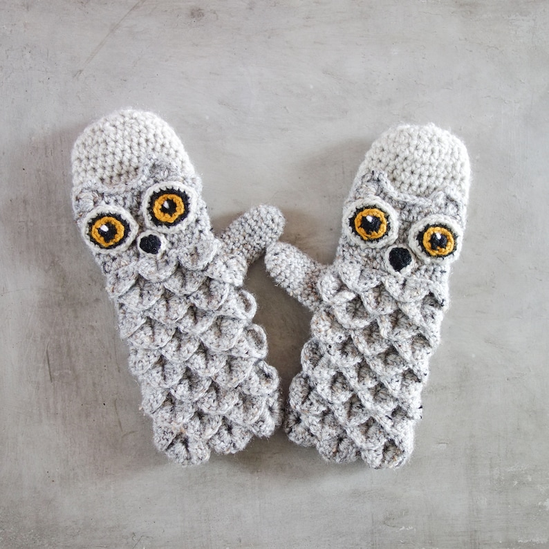 Olw Gloves Crochet Pattern, Crochet Mittens Pattern, Owl Fingerless Mittens, Animal Mittens Pattern, Instant Download, Pdf Pattern, 002 image 2